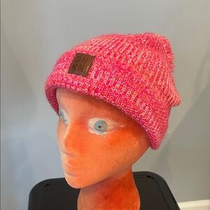 Dunkin Vibrant Pink Knit Hat women’s one size like new